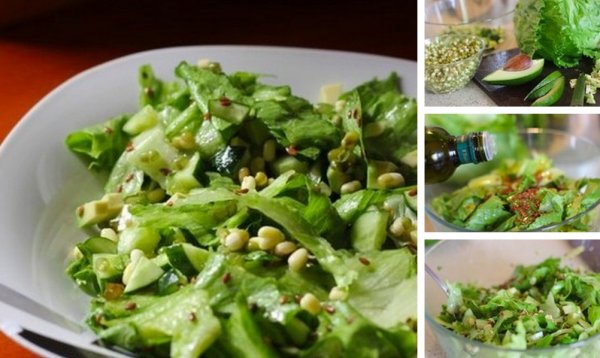 Свежий зеленый салат