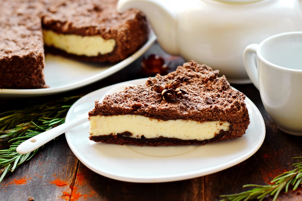 Шоколадный пирог с творогом в духовке рецепт с фото